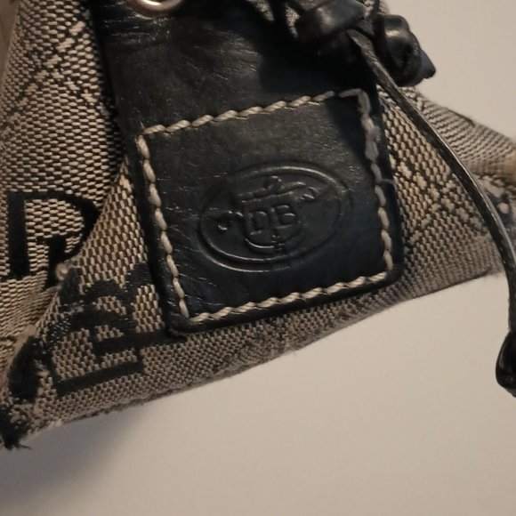 Vintage Dooney & Bourke Signature Grey & Black Logo Purse Shoulder Bag - Picture 4 of 12